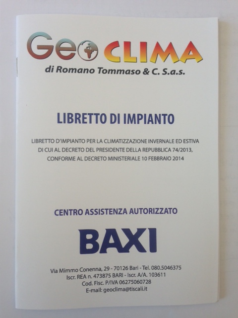 Libretto di impianto